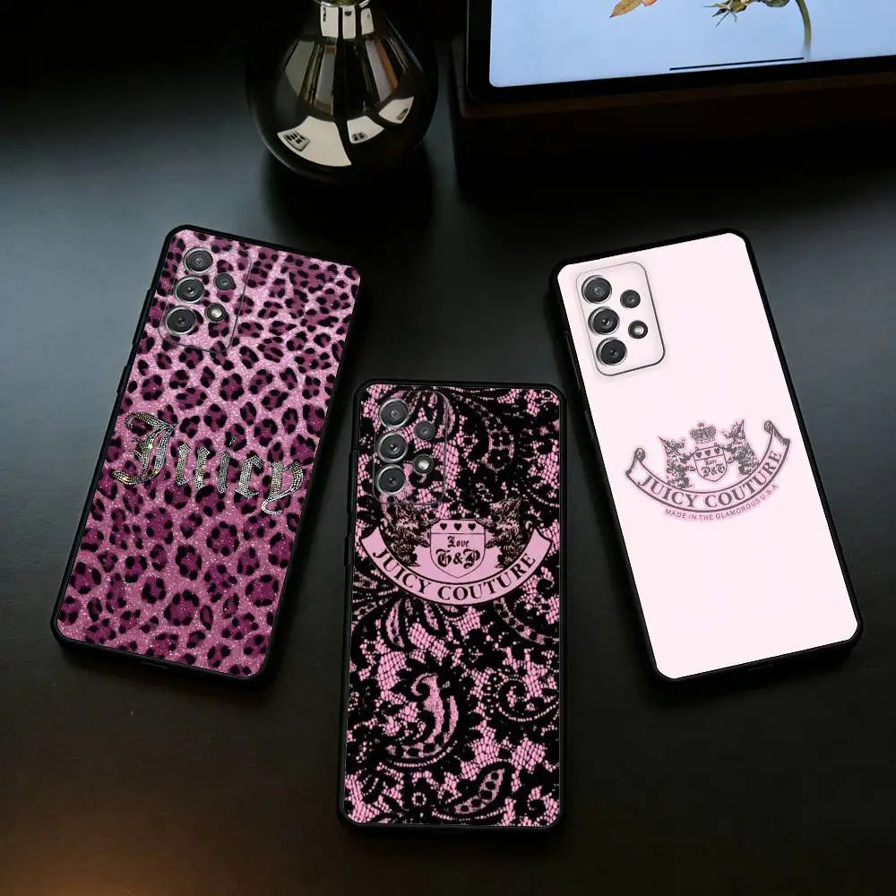

J-Juicy C-Couture JC-ES Soft Silicone Black Cover Phone Case For Samsung Galaxy A73,A72,A71,A70,A53,A52,A51