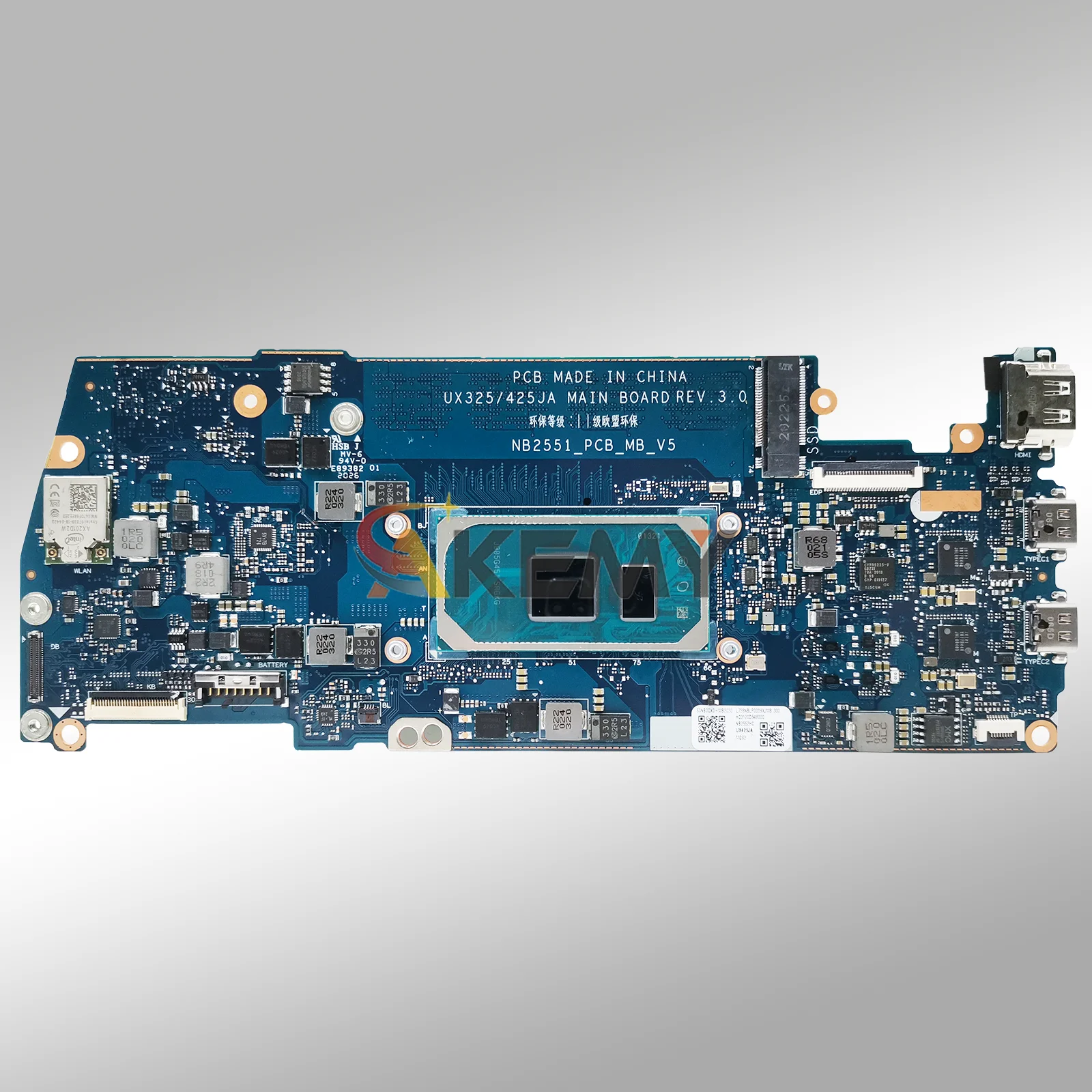 Ux325ja placa-mãe do portátil para asus zenbook u3700j ux325j u4700j ux325ja notebook mainboard com 10th gen i3 i5 i7 100% testes ok