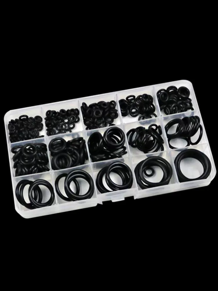 

250/100Pcs Black Nitrile Rubber Sealing O Ring Set Repair Kit Valve Water Repellent Oil Resistant Gasket Kit