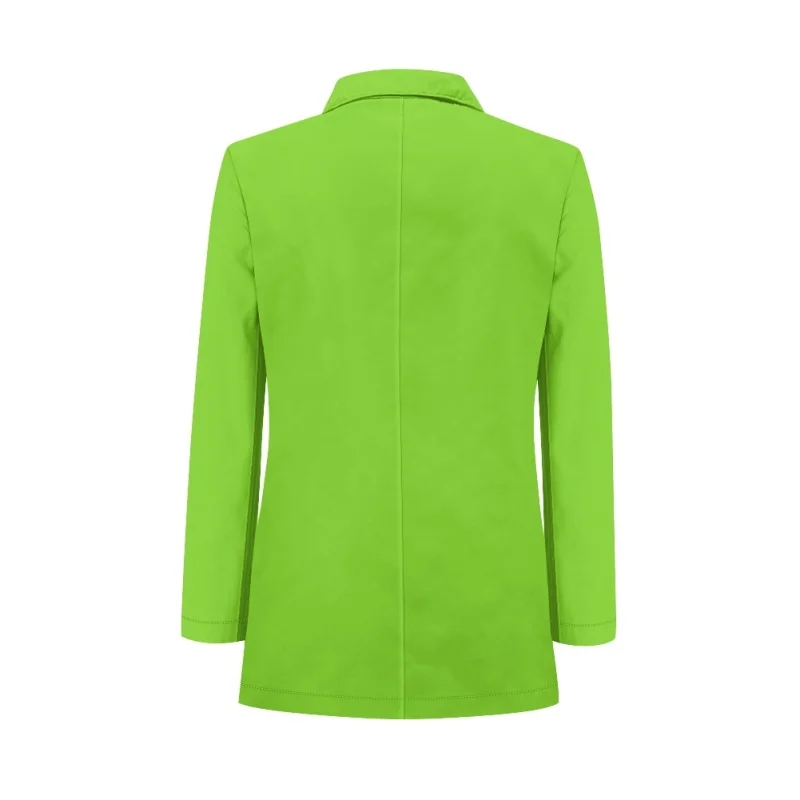 Noisydesigns Green Blazer For Women Fashion Spring Autumn Long Sleeve Lapel Jacket Formal Suit Office Lady Female Clothing 2024