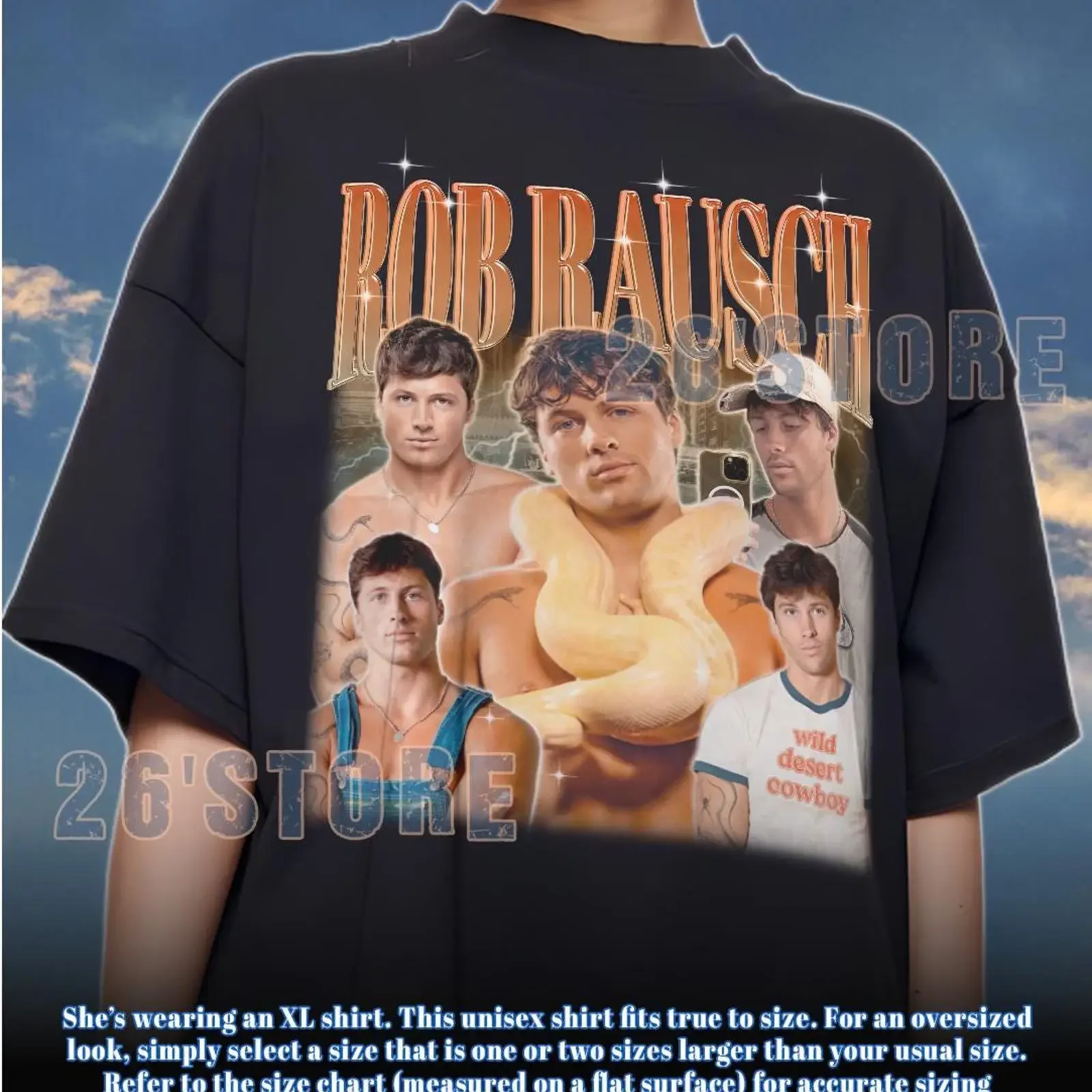 ROB RAUSCH T Shirt SweaT Merch Lover vintage Washed Unisex Versatile Stylish Comfortable designer clothes Slightly homme Casual