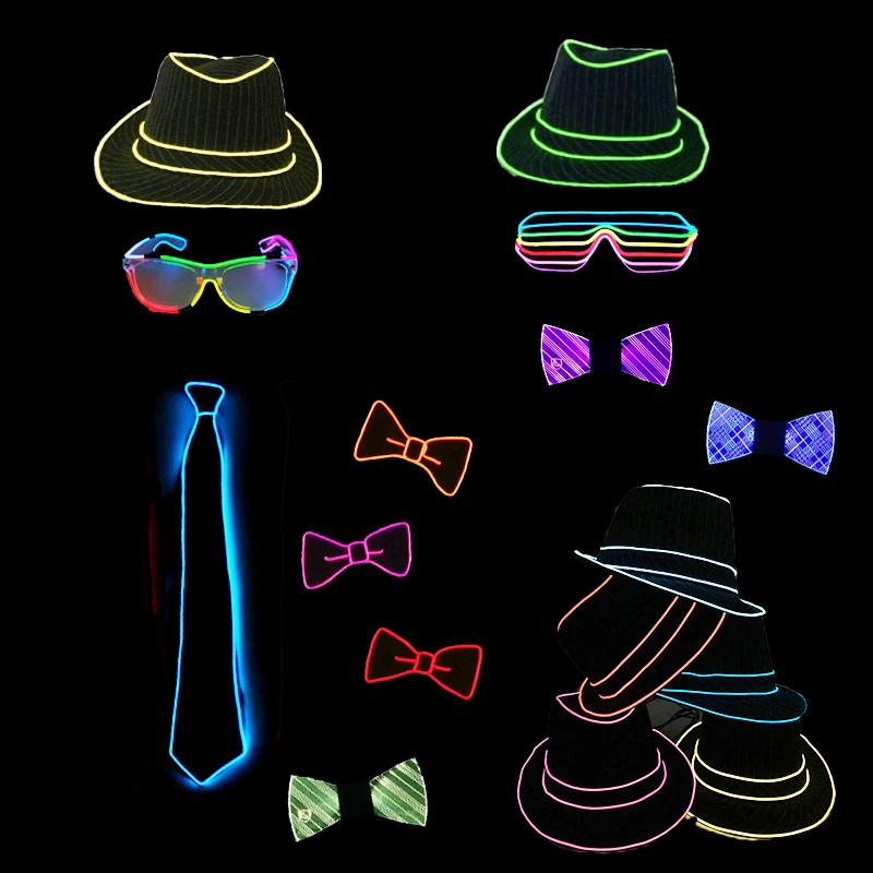 Fashion Neon Glowing Hat Colorful LED Acrylic Hat Men Flashing Hat Light Up Luminous dance costume Cap Night Club Hat Supplies