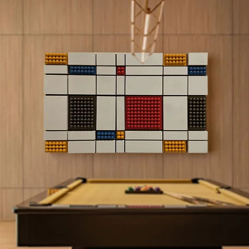 Modern simple living room wooden three-dimensional decorative painting sales department clubhouse billiards room mural