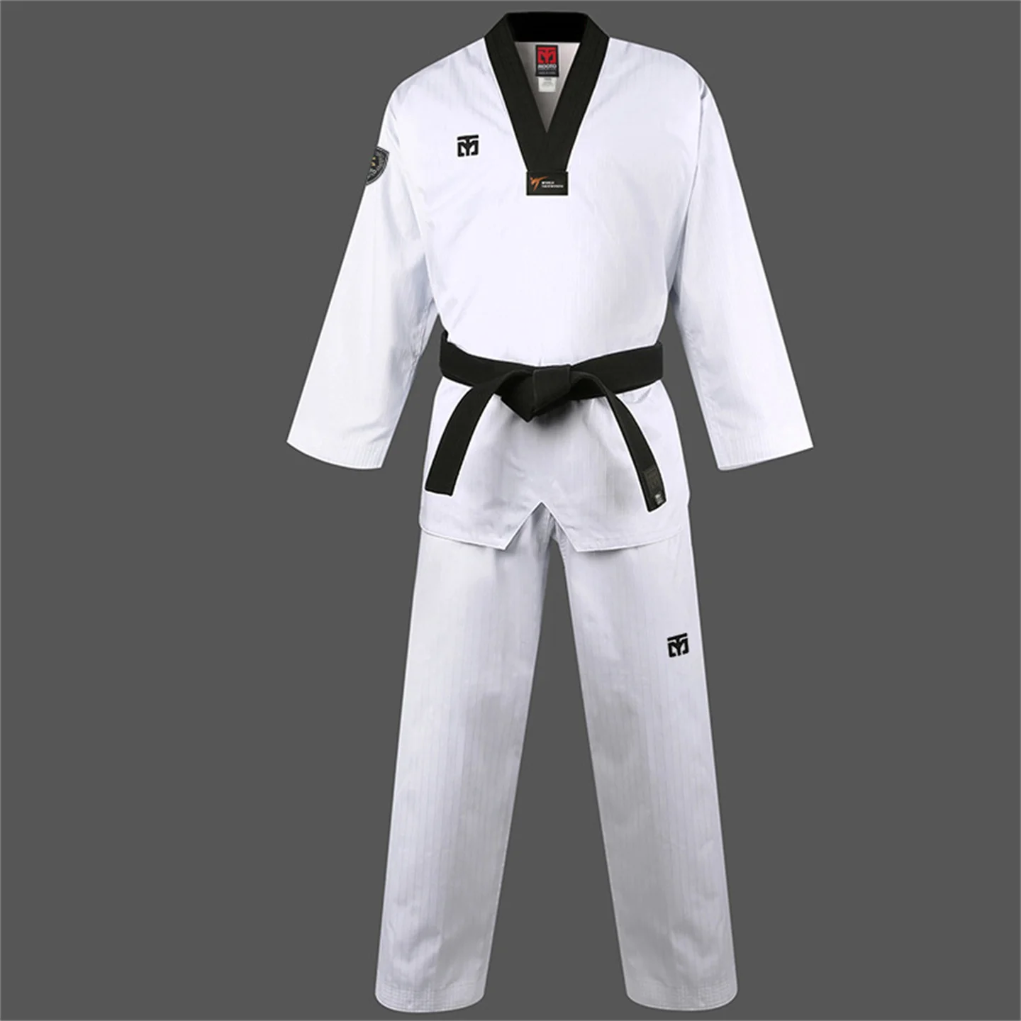 Basic4 mooto dobok taekwondo uniform erwachsene kinder schwarzer gürtel trainer anzug gymnasium trainings anzug männer frauen karate hemd & hose set