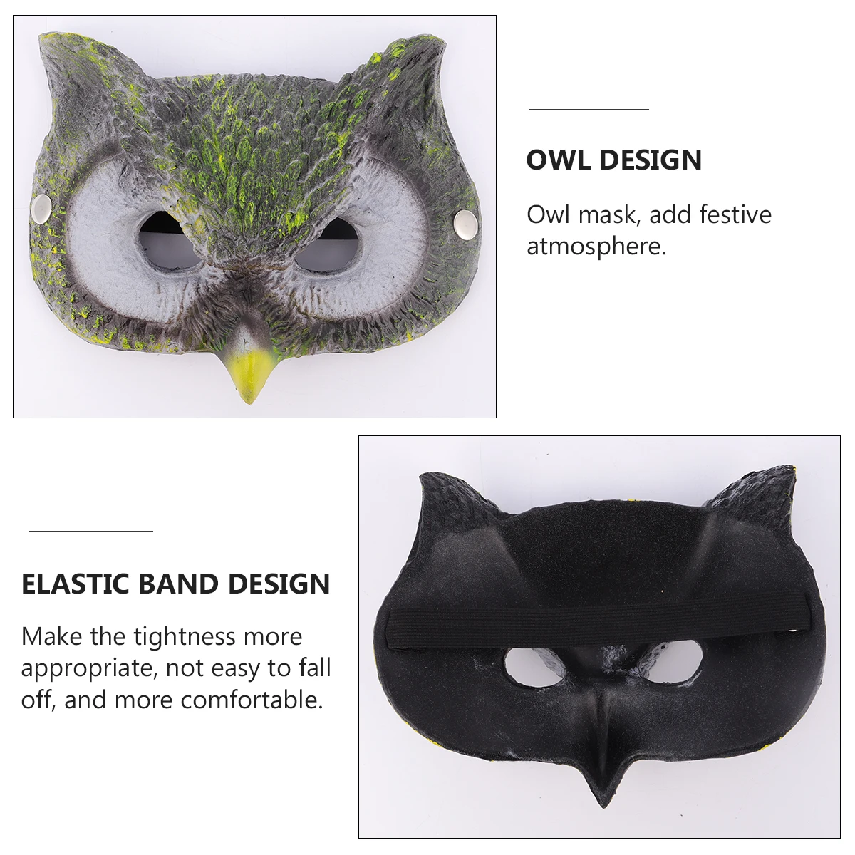 장식 올빼미 마스크 장식 모자 참신한 얼굴 커버 동물 의상 코스프레 무서운 무서운 머리 장식 / 역할 놀이, image size:1200x1200
