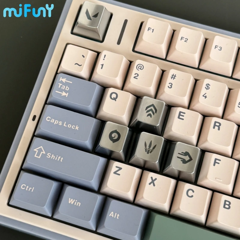 

Mifuny Valorant Keycaps Metal Jett Skill Keycap Original Custom Retro Keycaps for Rainy75 Mechanical Keyboard E-sports Gaming