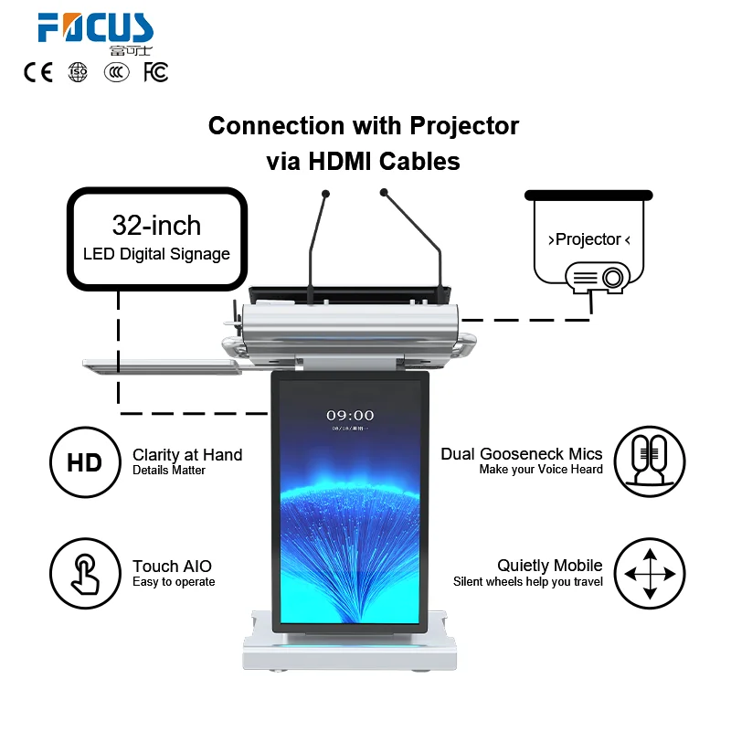 Modern Design Lectern Podium with 23.8