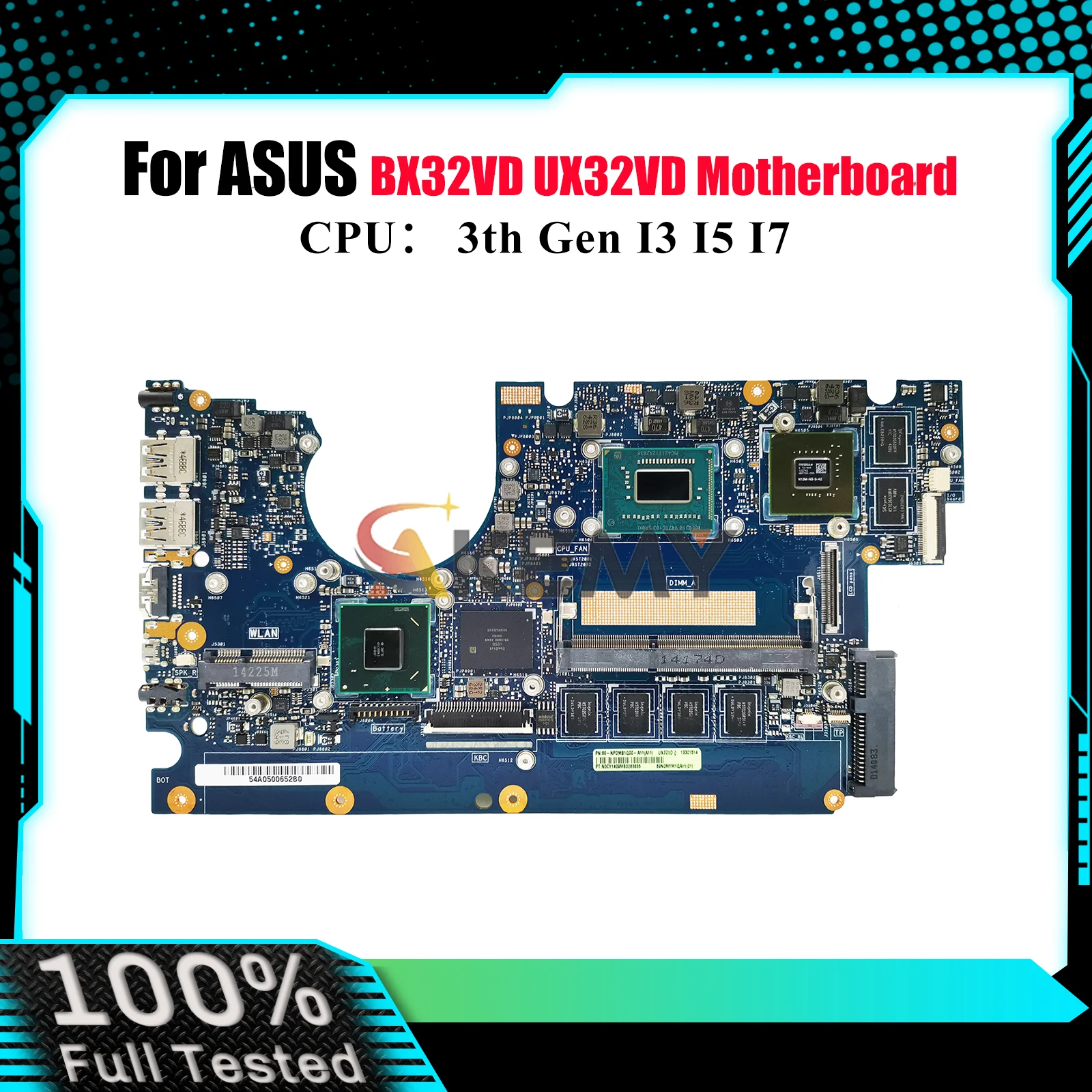 

UX32VD Laptop Motherboard For ASUS ZenBook UX32V BX32VD UX32VD Notebook Mainboard With I3 I5 I7 CPU 100% tests OK fast shipping