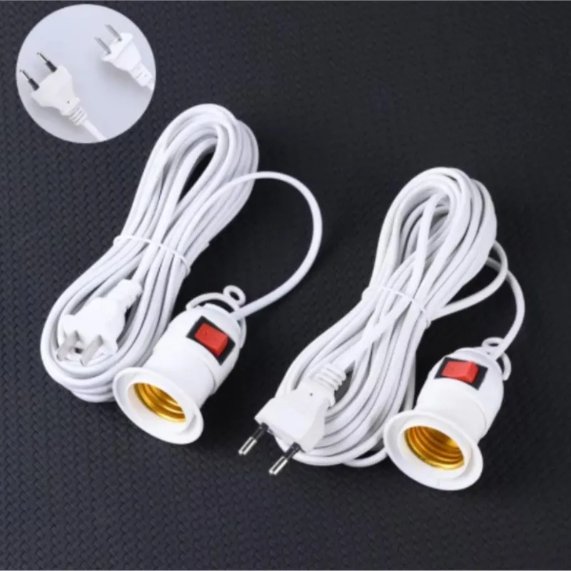 E27 Suspended Wired 230cm Screw Head Independent Switch With Led Extension Cable Pendant Light Holder Portable Lighting Tool E2