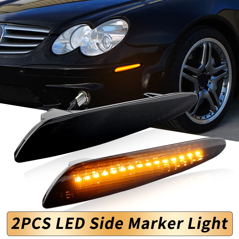 2PCS Car Front Bumper Side Marker LED Lights For 2003-2006 Mercedes Benz E320 E500 4Matic Base Sedan E55 AMG Turn Signal Light