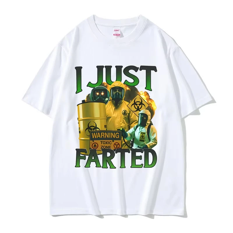 Camiseta con meme divertido de 'Recién me puse en apuros', de moda para hombre, de manga corta oversize, informal, de algodón puro, estilo streetwear