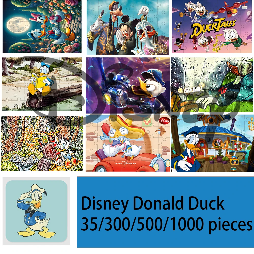 35/300/500/1000 Pieces Disney Donald Duck puzzle Puzzles wooden onePiece Puzzles for Adults childrenEducational Toys Gifts