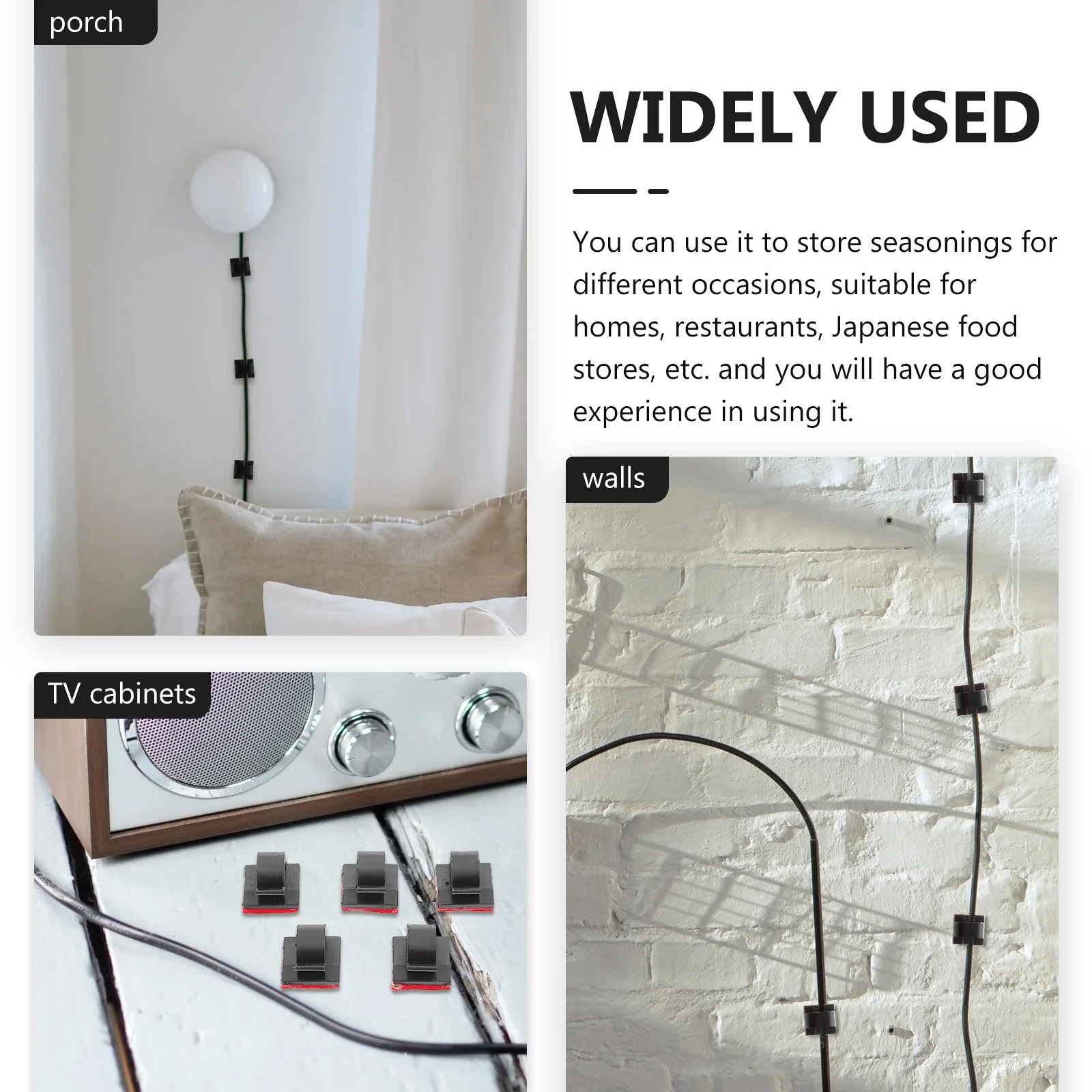 

50pcs Square Shaped Cable Holder Plastic Cable Organizer Clip For Headphone Data Cord Management Desktop Storage