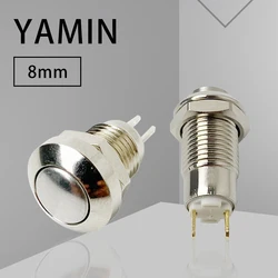 10pcs 8mm Metal Push Button Switch 2 Pins Reset / Momentary Lock Latching Waterproof Normally Open Ultra Small Miniature Buttons