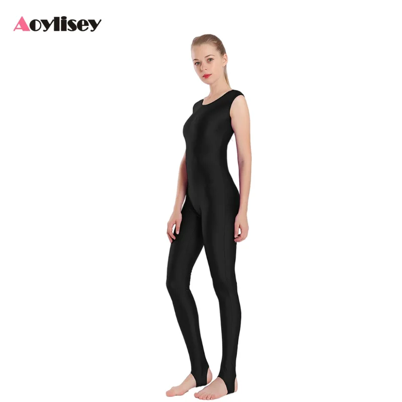 Aoylise ชุดจั๊มสูทสำหรับเล่นยิมนาสติกของผู้หญิง, ชุดหมีแขนกุดสำหรับใส่เต้นบัลเล่ต์ชุดเล่นโยคะสำหรับผู้ใหญ่