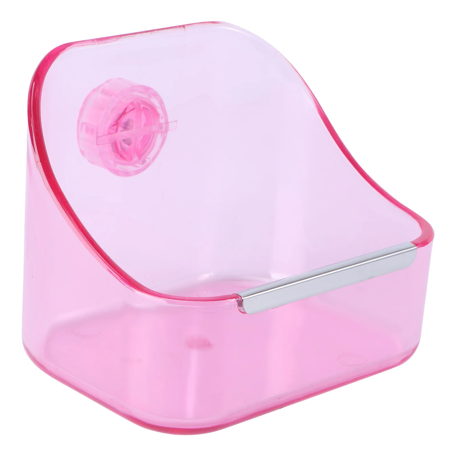 

Fixed Food Bowl for Rabbits Pet Feeder Cage Container Fixable Pink Bird Feeding