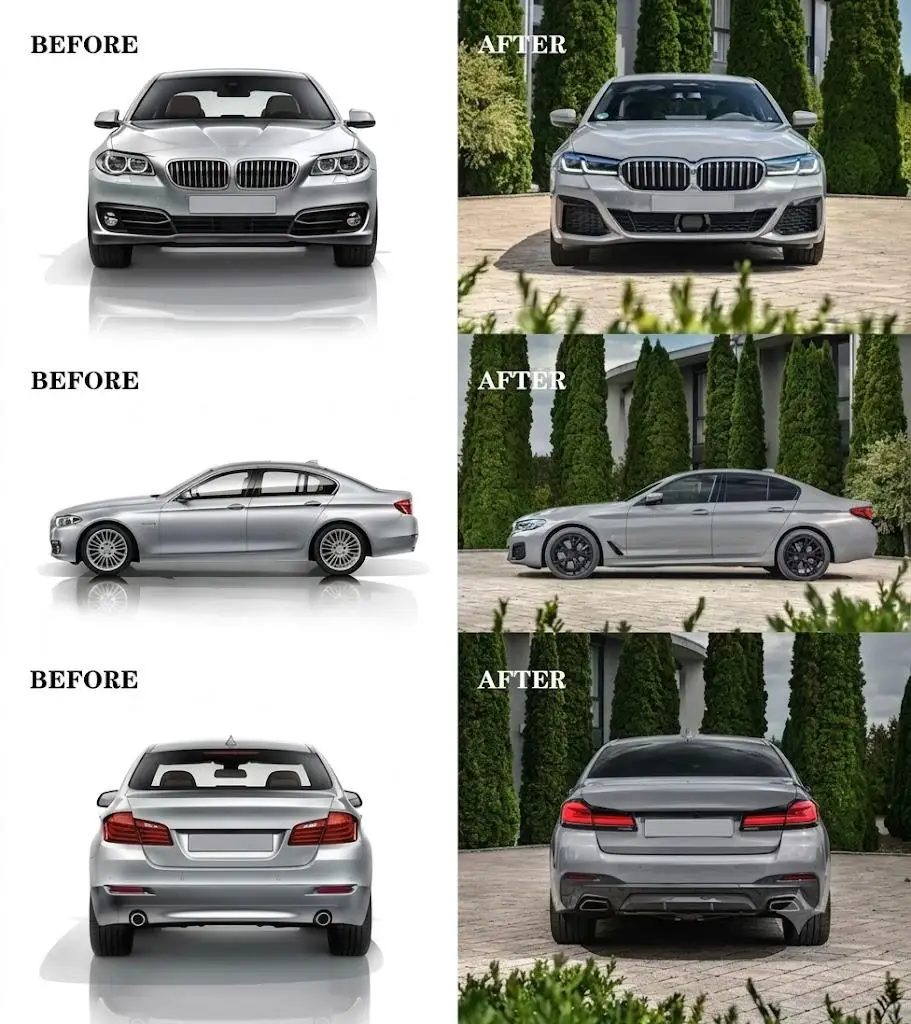 2011-2017 F10 F18 5 Series 2021 G30 G38 M-Tech Style Body Kit, Hood Fender Bumper Side Skirt Parts
