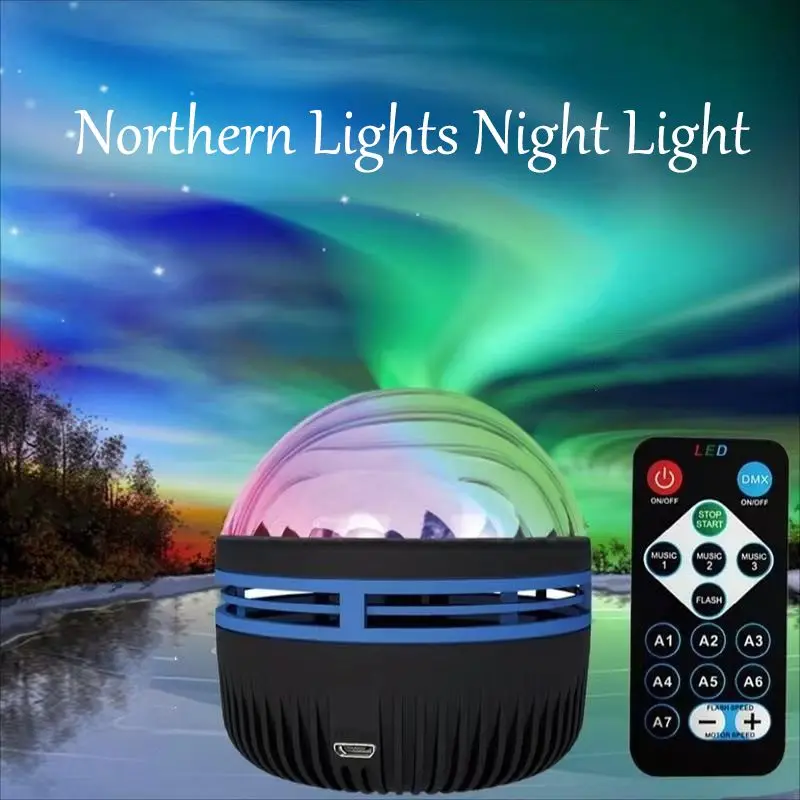 Northern Lights Night Light LED Porjection Lamp USB Plug-in Use Remote Control Projection LED Night Lamp for Home Bedroom Decor