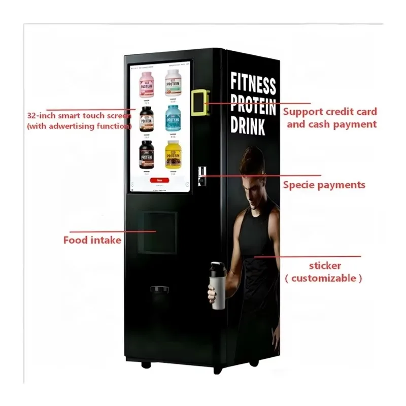 Customized 24/7 Operation Multi-Payment Gym Use Protein Shake Vending Machine with 12-Month Warranty