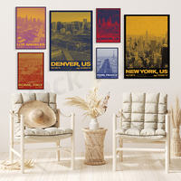 Denver,Madrid,Bangkok,Hong Kong,Barcelona,Red London,Rome Print  Aesthetic  Poster Trendy  Livingroom Wall Art Print Hallway