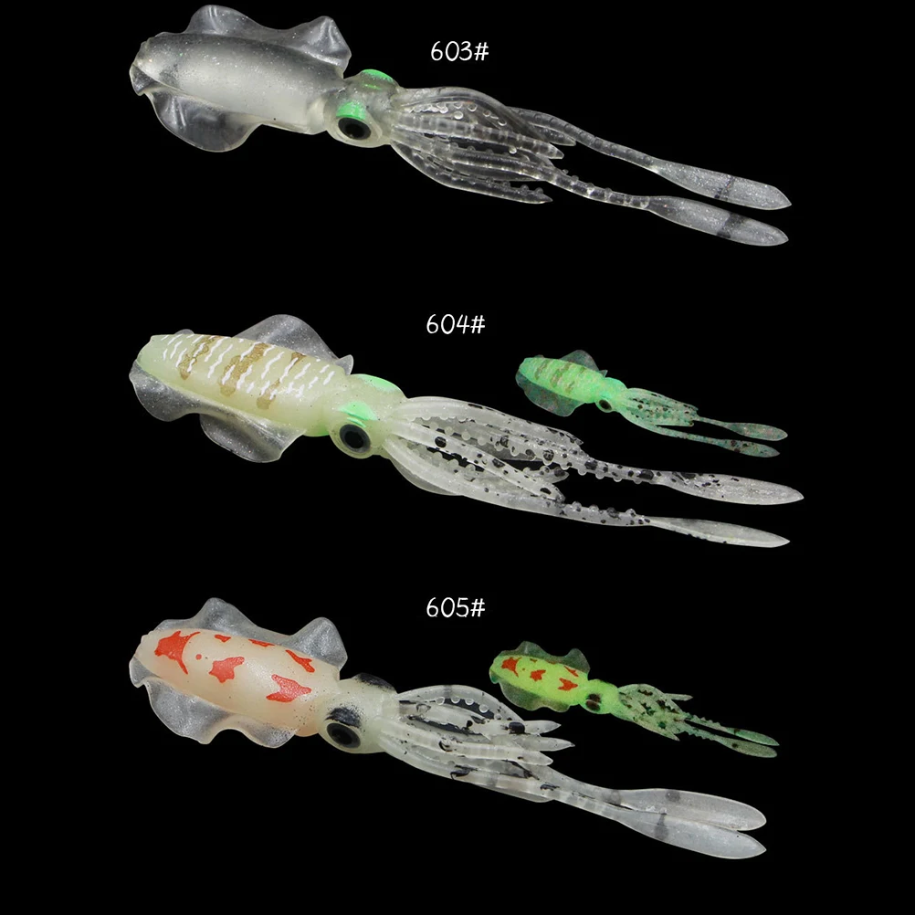 

Reusable 15x4.5x1cm PVC Fishing Bait Simulated Soft Lures Thin Finned Octopus Artificial Fish Baits Deep Sea
