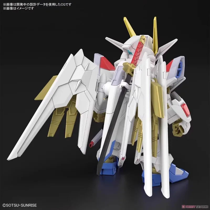 W półce Mighty Strike Freedom Gundam SD Gundam Cross Silhouette Prezenty świąteczne lub kolekcja Oryginalna figurka akcji Model Zabawki