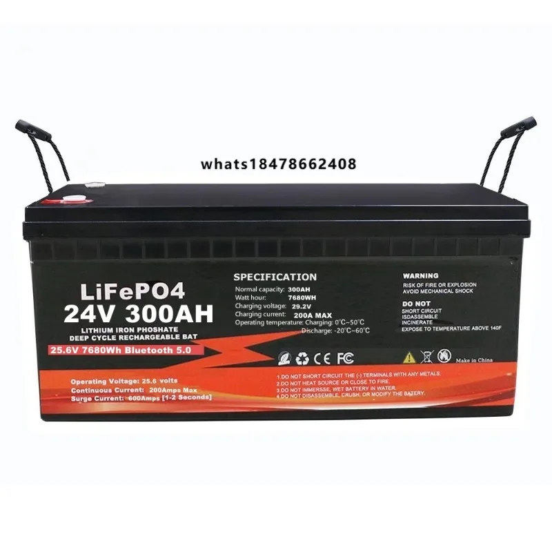 

24V LiFePO4 battery 300Ah deep cycle lithium iron phosphate battery, suitable for cars, trucks, RVs, solar energy storage