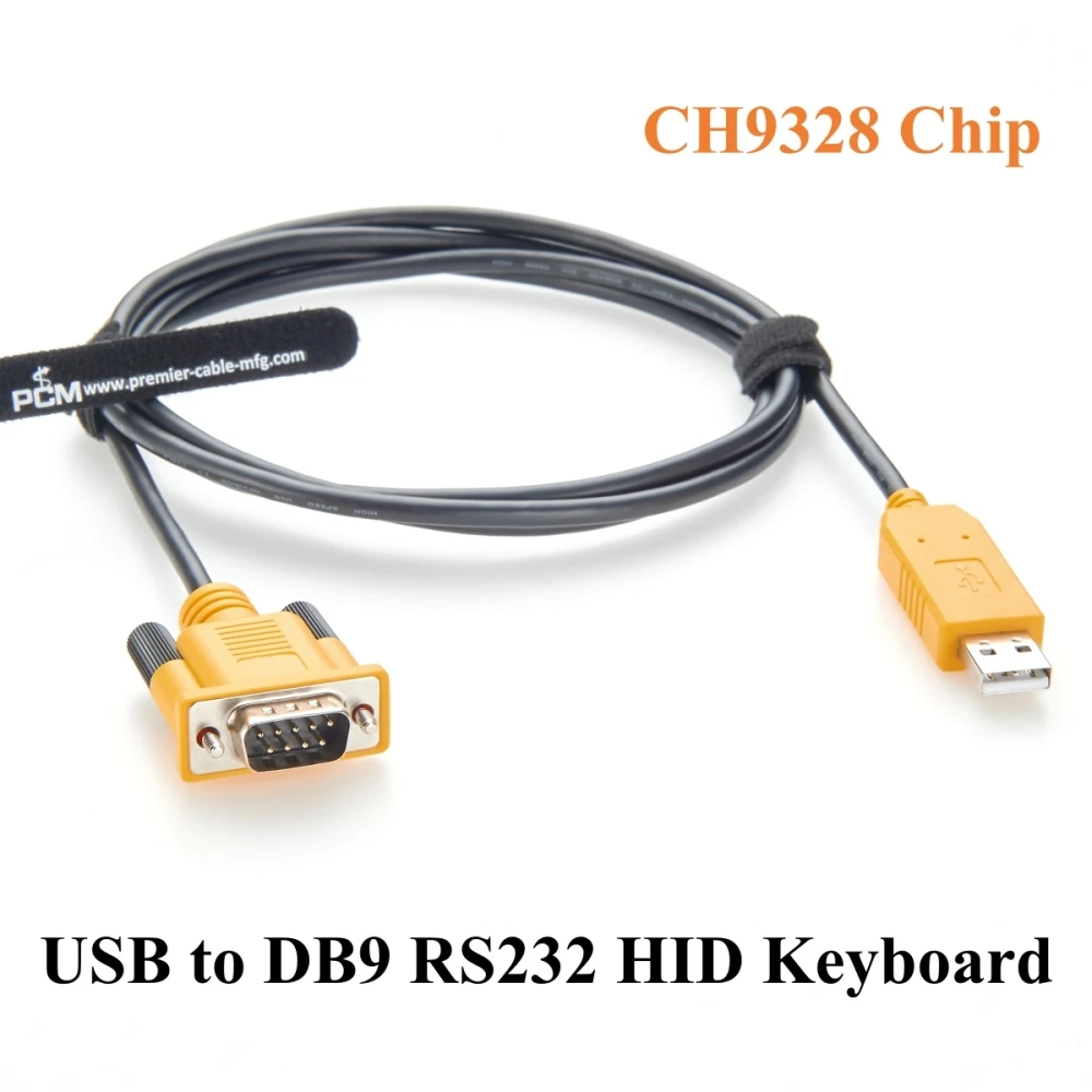 

USB to DB9 Male RS232 HID Keyboard Cable with CH9328 Chip Support Windows, Linux, Android, for Barcode Scanners, POS, Scales