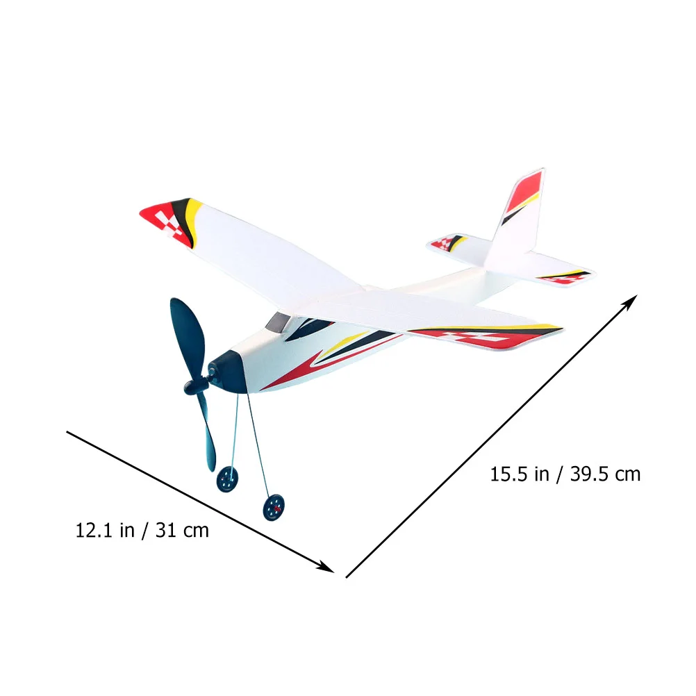 

2Pcs Rubber Band Powered Foam Airplane Biplane Flying Glider DIY Assemble Educational Kids Plaything Airplane Toys