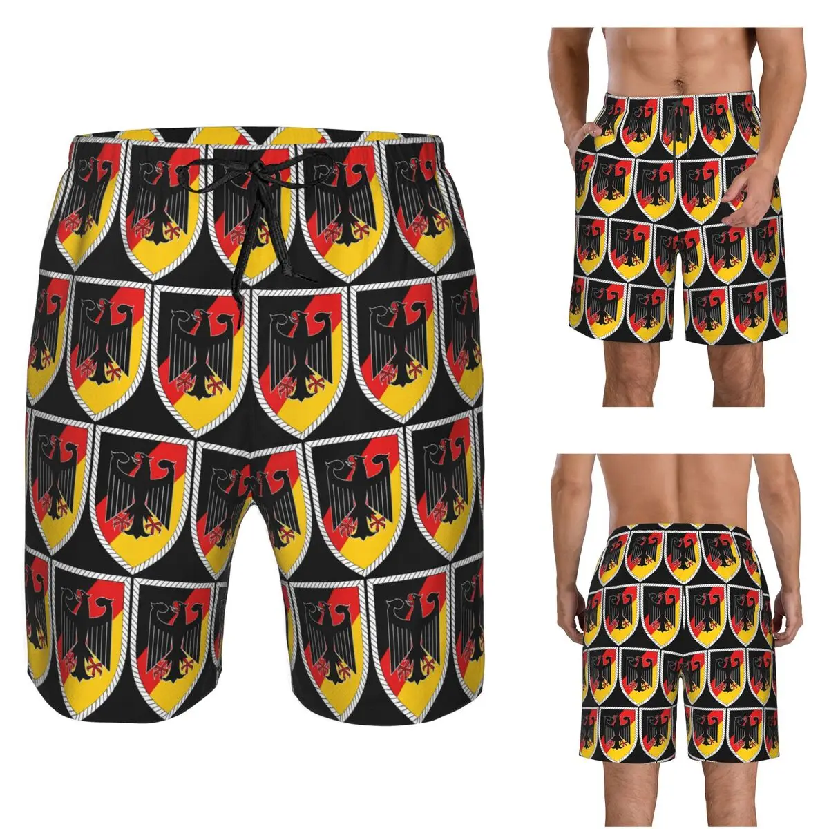 German Coat Of Arms Empire Flag Trunks Beach Board Shorts Casual Quick Dry Swim Summer Men Pants
