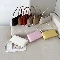 Semplice borsa a tracolla ascellare in stile francese solido 2024 nuove borse moda in vera pelle pendolare femminile elegante Bolsas Mujer