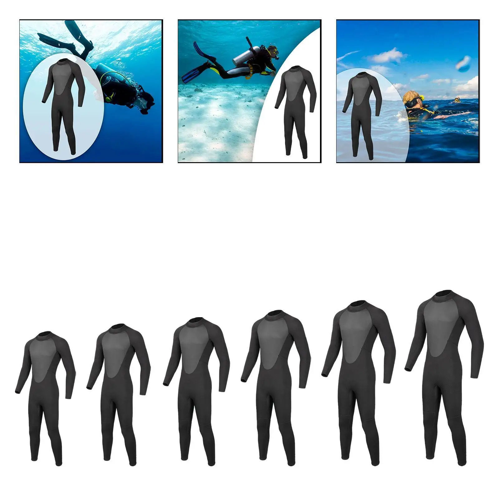 

Men Wetsuit Top Conjoined Adults Scuba Diving Suit for Freediving Underwater