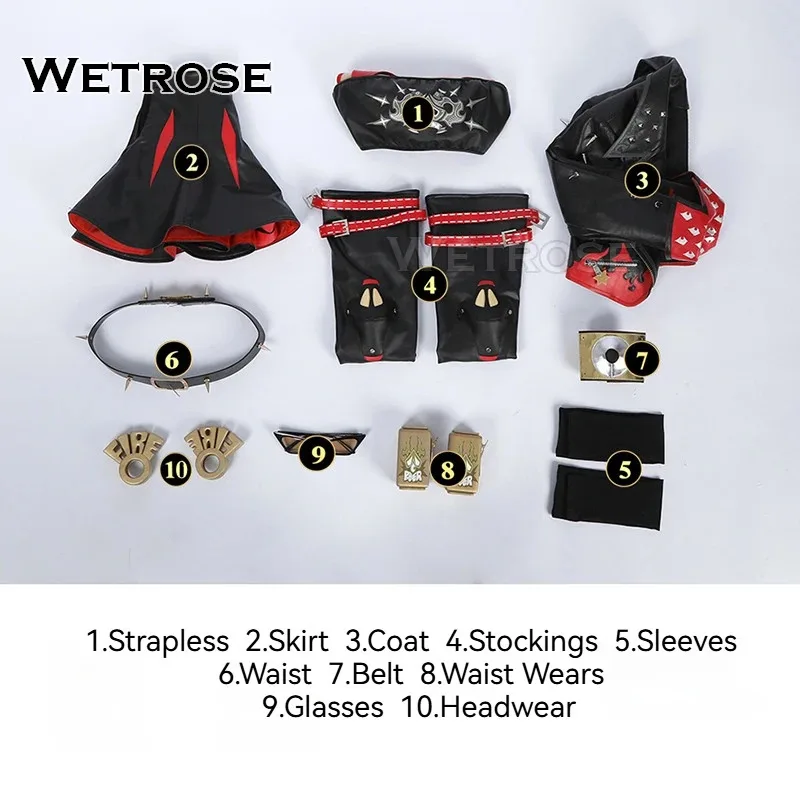 【Wetrose】متوفر في المخزون أزياء تنكرية باللون الأبيض ZZZ Zenless Zone Zero مجموعة كاملة من الشعر المستعار لعيد الهالوين وعيد الميلاد