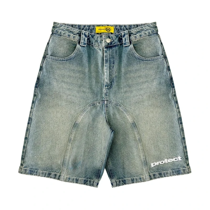 

Deeptown Y2k Vintage Harajuku Short Jeans Women Washed Embroidery American Retro Man Denim Jorts Baggy Hip Hop Streetwear Summer