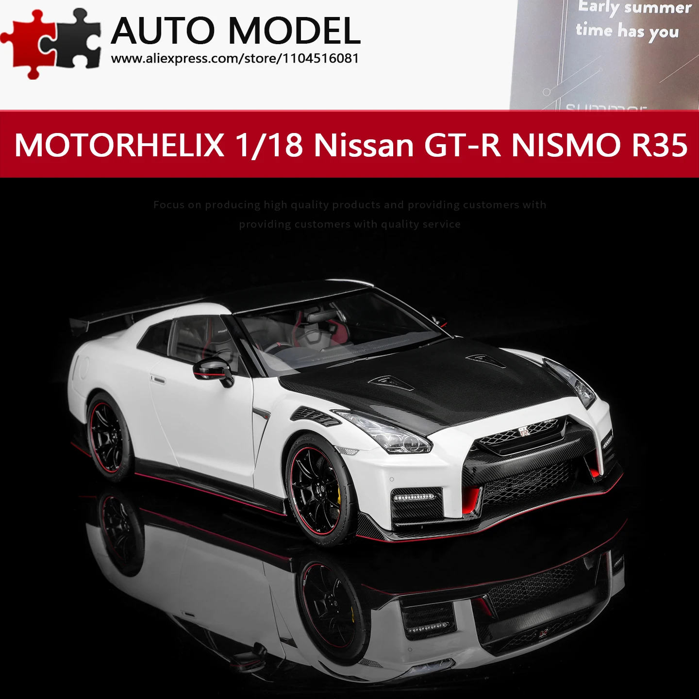 Motorhelix Mh 1/18 Scale Car Nissan Gt-R R35 Nismo Special Edition 2022 Metal Miniature Car Diecast Model Cars Collection Cars