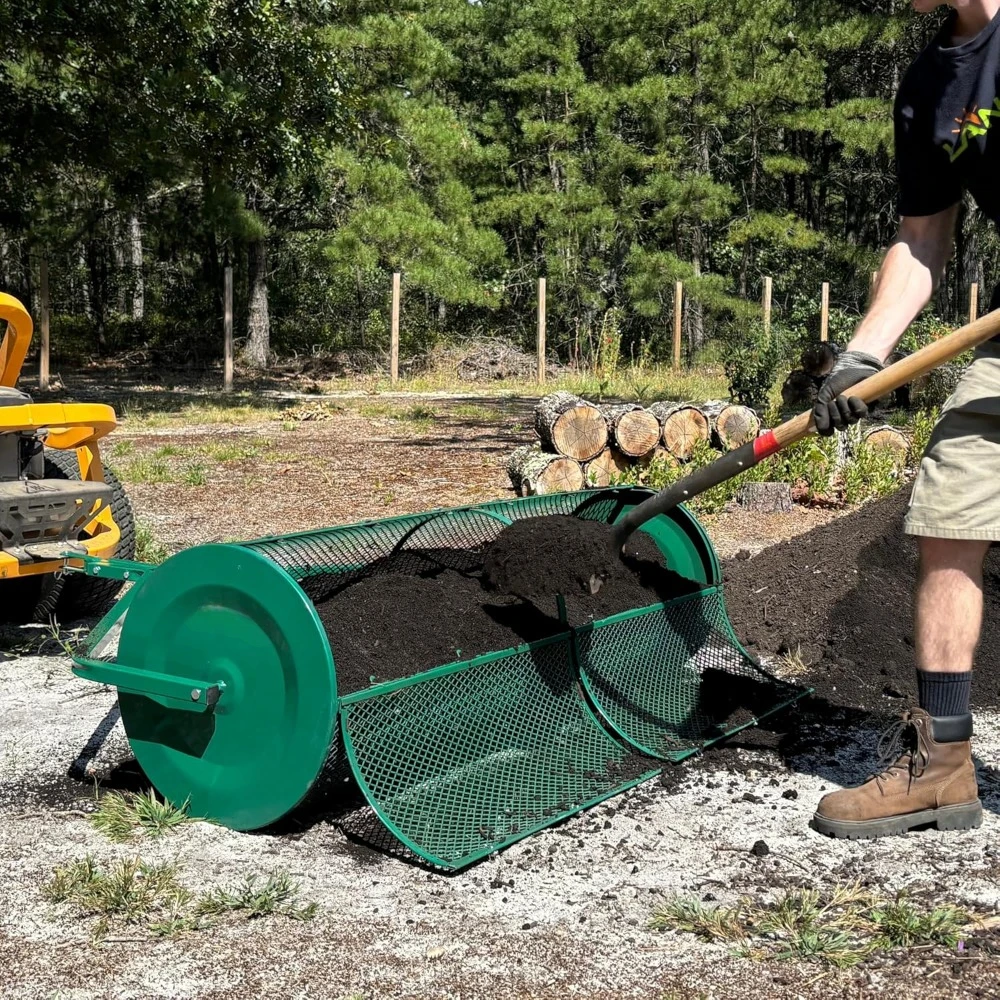 24" Metal Mesh Basket Spreader for Lawn, for Compost, Peat Moss, etc.