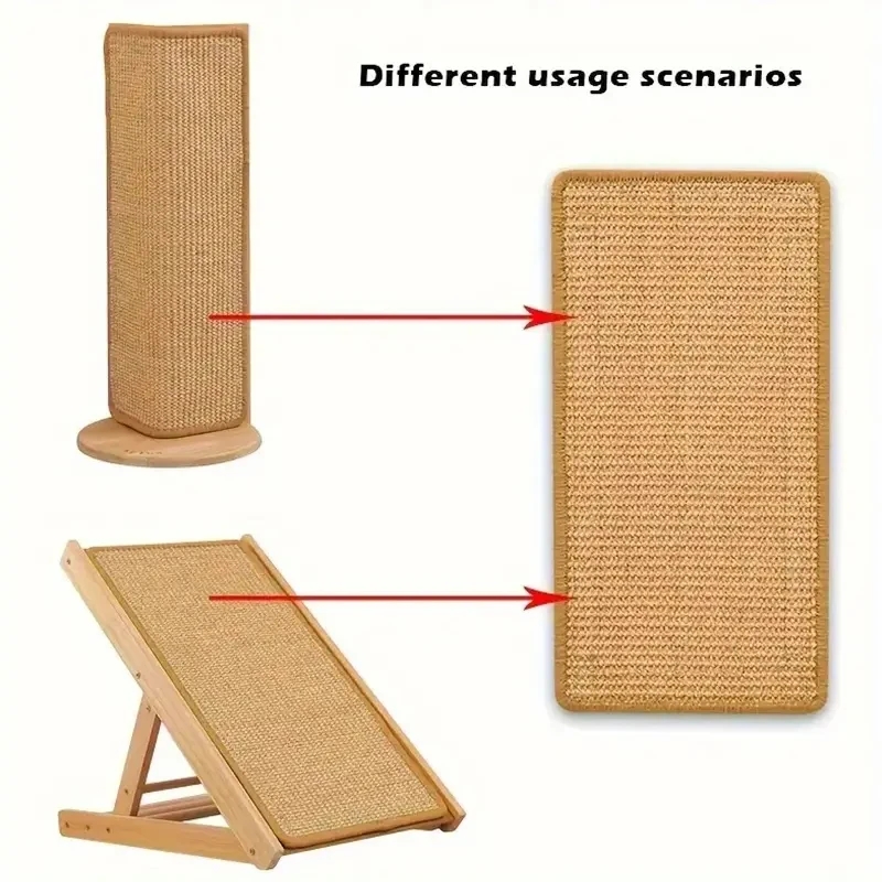 Natural Sisal Cat Scratcher Mat Cat Scratch Mats Horizontal Cat Floor Scratching Pad Rug Protect Couch and Carpets