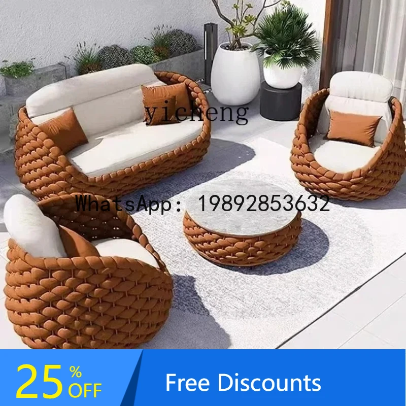 

F1 Courtyard Sofa Villa Garden Outdoor Rattan Chair Balcony Terrace Leisure