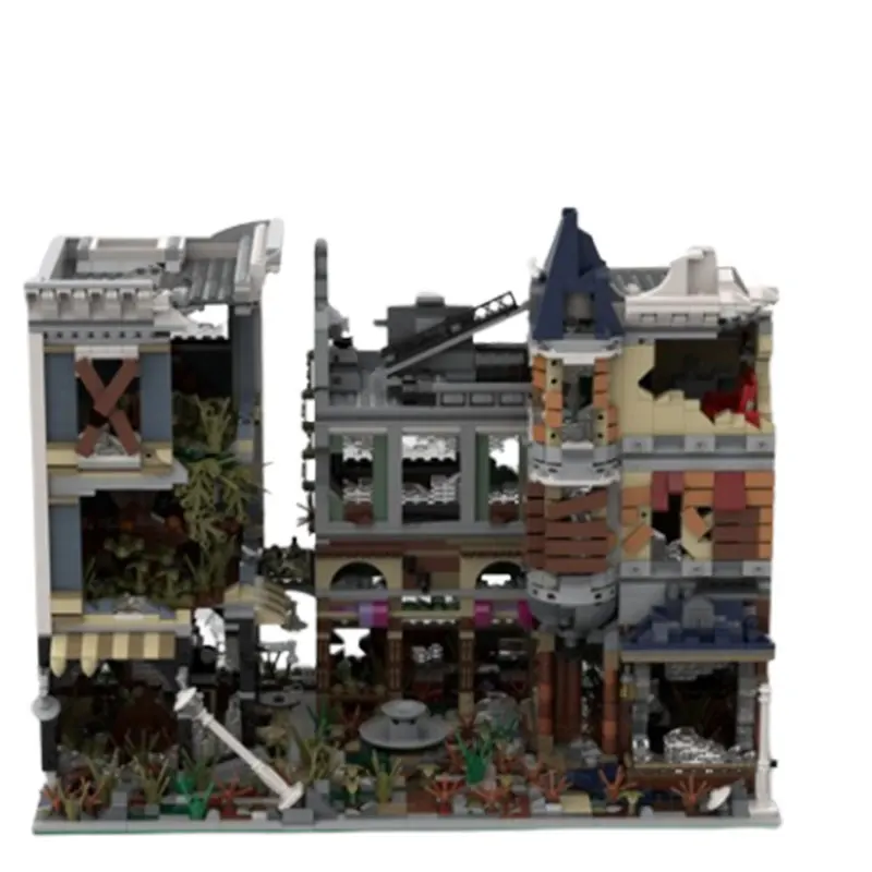 Spot MOC-183025 Small Particle Assembly Building Blocks Model House Street View Square Assembly Children's Toys DIY Gift Decorat