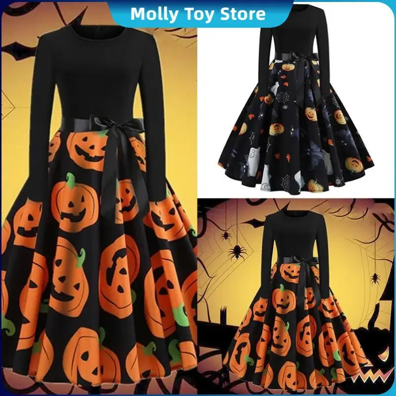 Fancy Pumpkin Halloween Christmas Womens Dress Long Sleeve L Creative Princess Ladies' Skirts Party Skirt Halloween Gifts