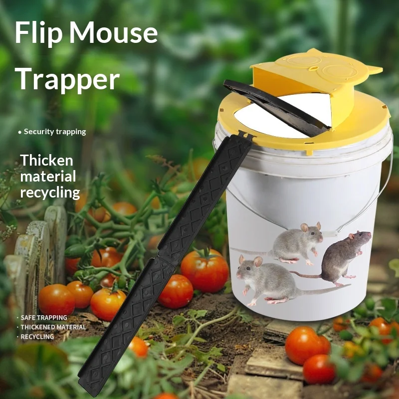 Yellow Owl Double End Bucket Flip Style Humane Mouse Trap Auto Reset Multi Catch Reusable Design For Indoor Home Outdoor Use
