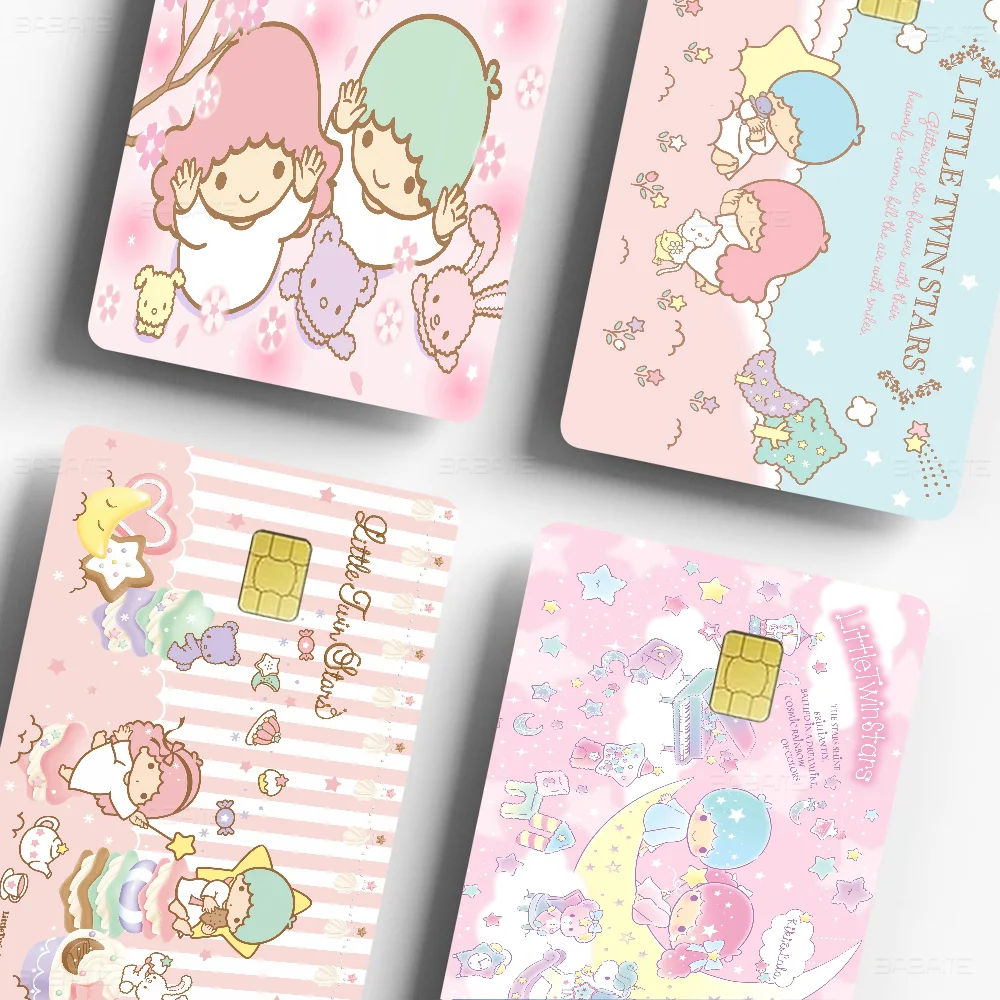 L-Little T-Twin s-stars Fashion Matte Gold Silver Black Matte Film Skin Sticker Tape for Bank Credit Debit Card