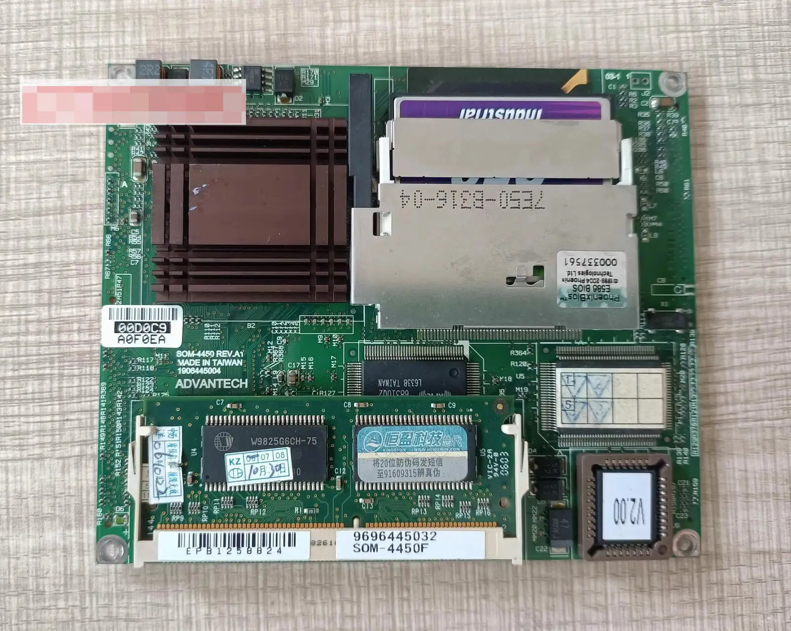 

1pc used Advantech SOM-4450 REV:A1 SOM-4450F ETX motherboard