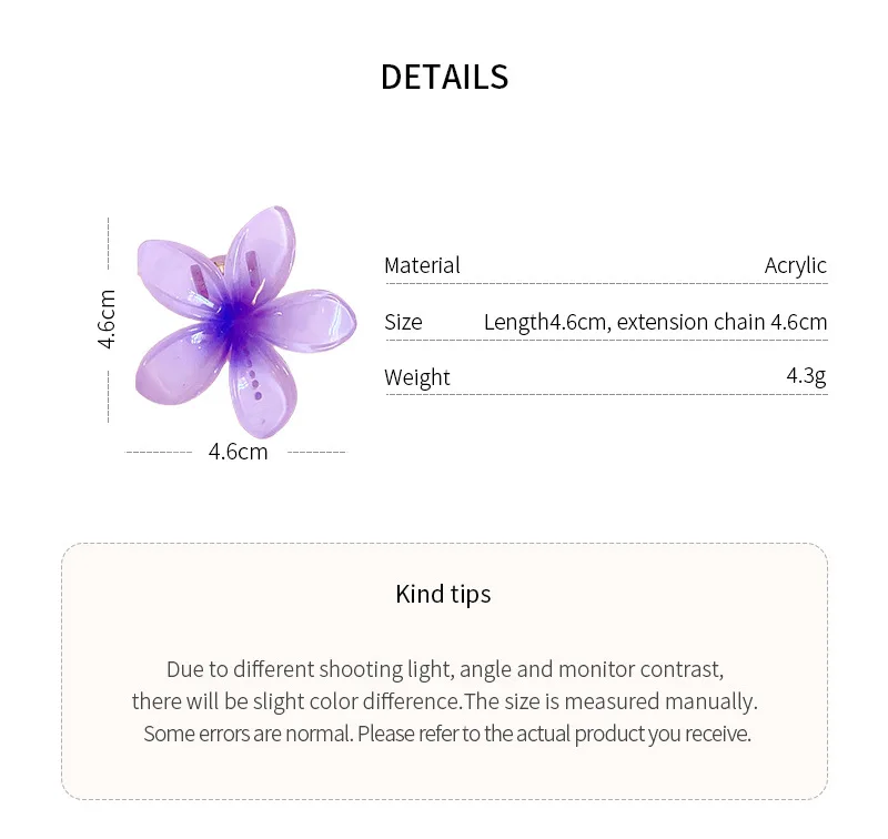 Dopamine Gradient Egg Flower Acrylic Hair Claws for Women Premium Partysu Accessories Headdress Charms Small Bang Duckbill Clips image 6