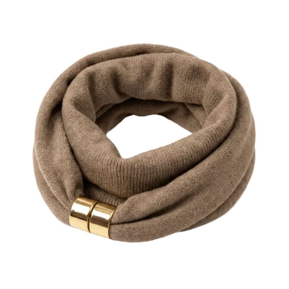 Wrinkle-Resistant Magnetic Buckle Scarf Soft Satin-Texture Adjustable Neck Scarf Premium Feel Solid Color Neck Warmer