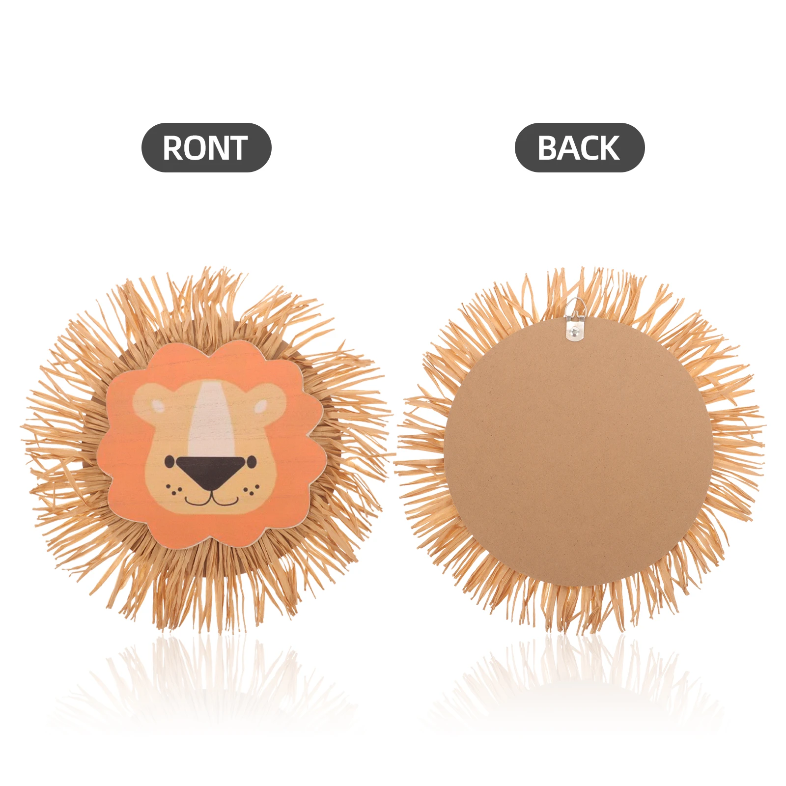 

Creative Woven Lion Wall Decor Raffia Bedroom Ornament Unique Pendant Nordic Style Handmade Wall Hanging For Room Cafe Entrance