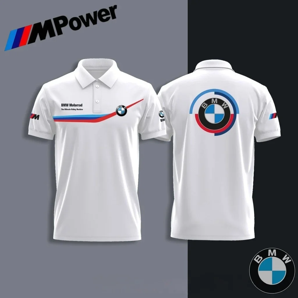 

BMW Motorsport футболка для езды на мотоцикле гоночная команда летняя быстросохнущая дышащая рубашка поло с пуговицами на лацканах для авто мотоцикла
