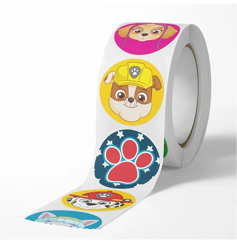 500pcs Paw Patrol Sticker Cartoon Anime Chase Sky Rubble Stickers Funny Circular Stickers Student Eward Paster Birthday Gifts view 5