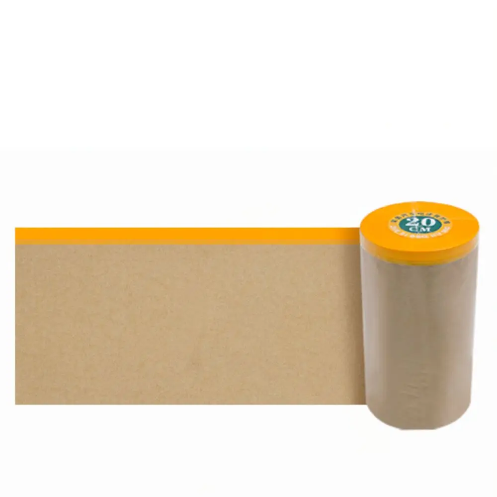 Kraft Masking Film For Car Paint Renovation Protective Barrier Tape Dustproof Surface Cover For Home Projects