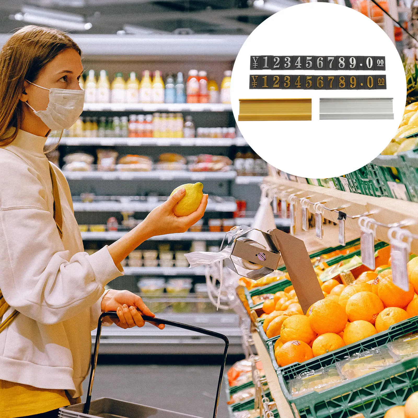 

10Pcs Price Display Tags with Numbers Premium Aluminum Alloy Easy-Adjust Stereoscopic Number Price Labels for Supermarket Store